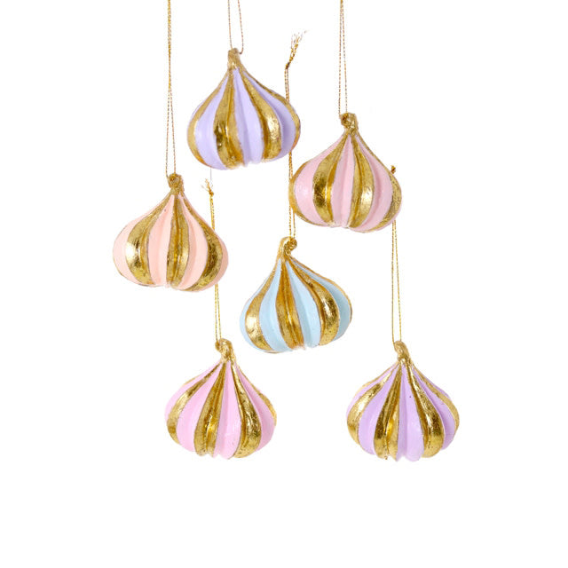 PASTEL MERINGUES ORNAMENT - GOLD - 6 STYLES