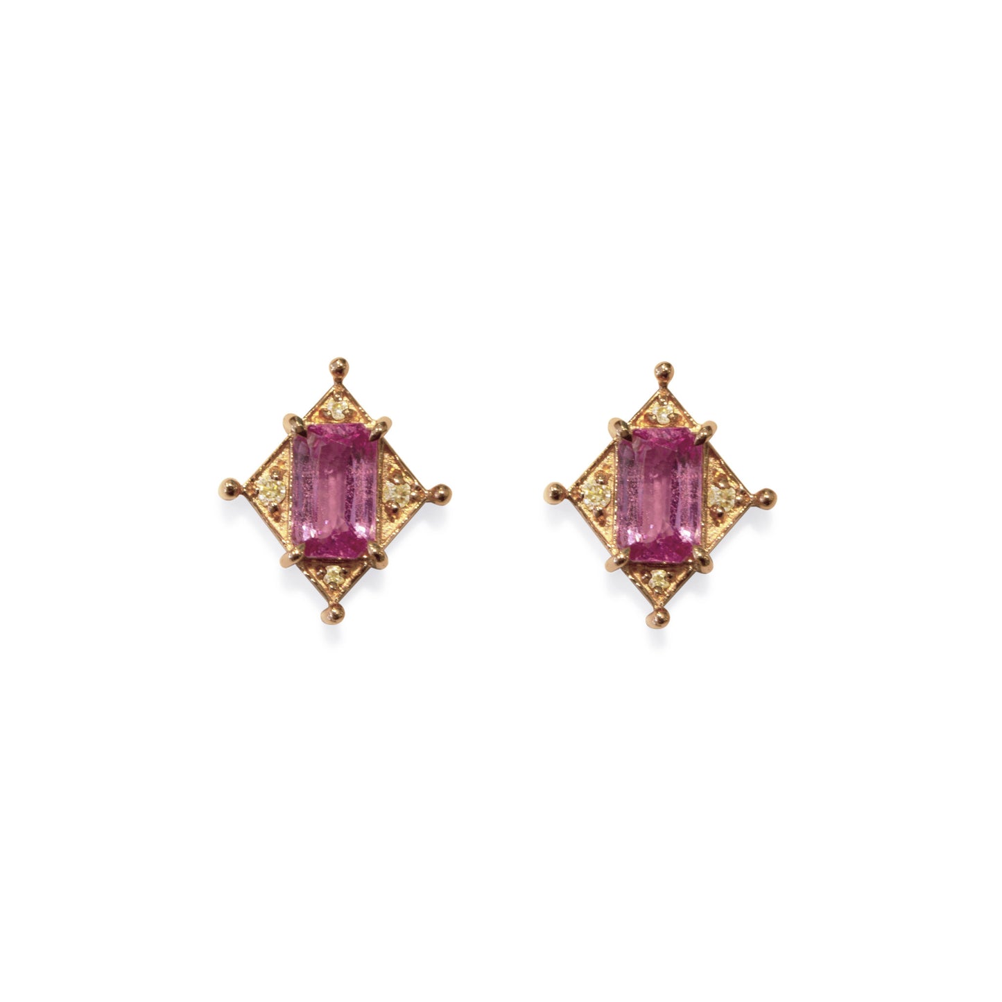 Art Deco Pink Sapphire Earrings