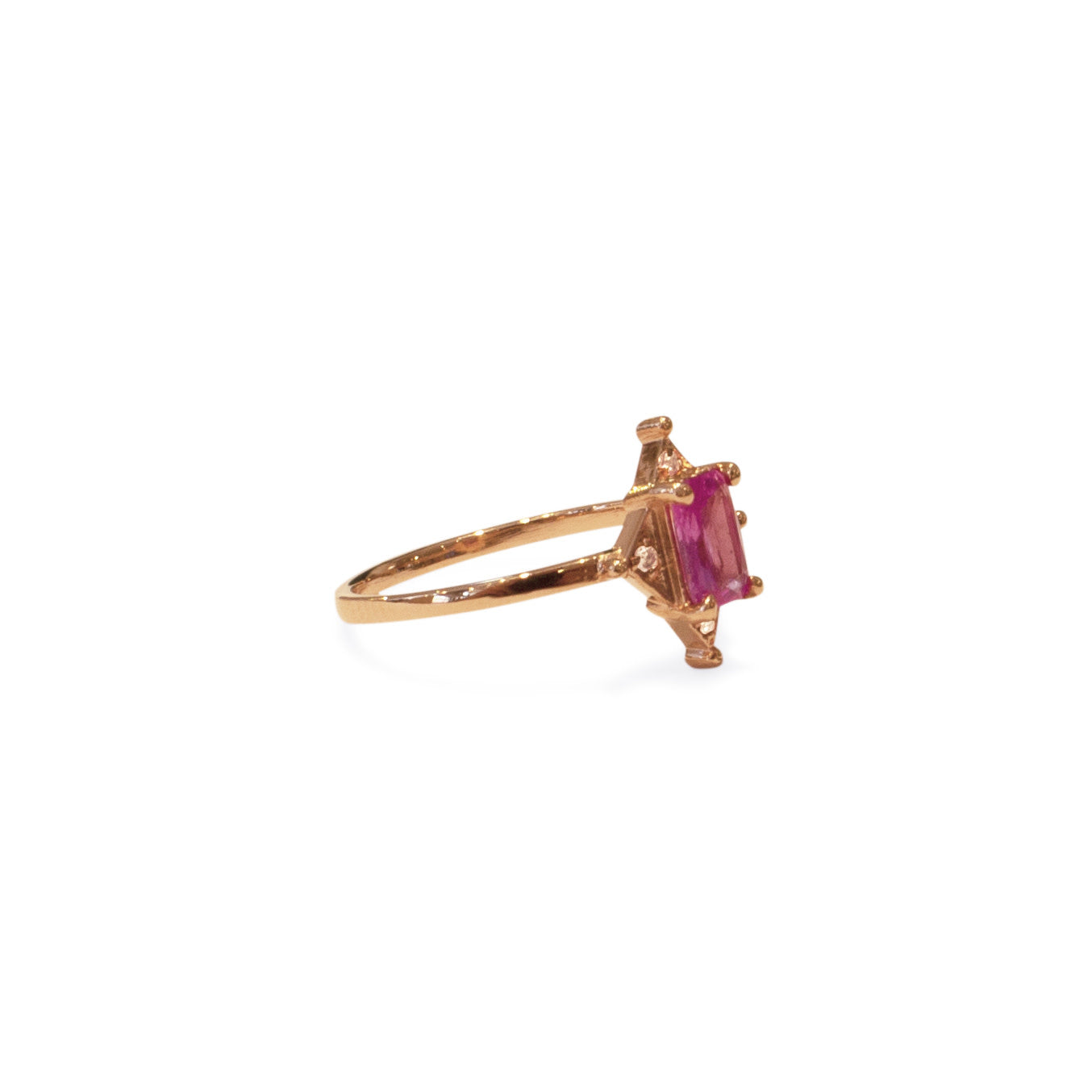 Art Deco Pink Sapphire Ring - Sz. 6