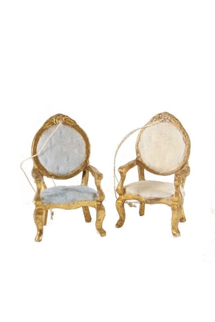 SIDE CHAIR ORNAMENT - 2 STYLES - WHITE / BLUE