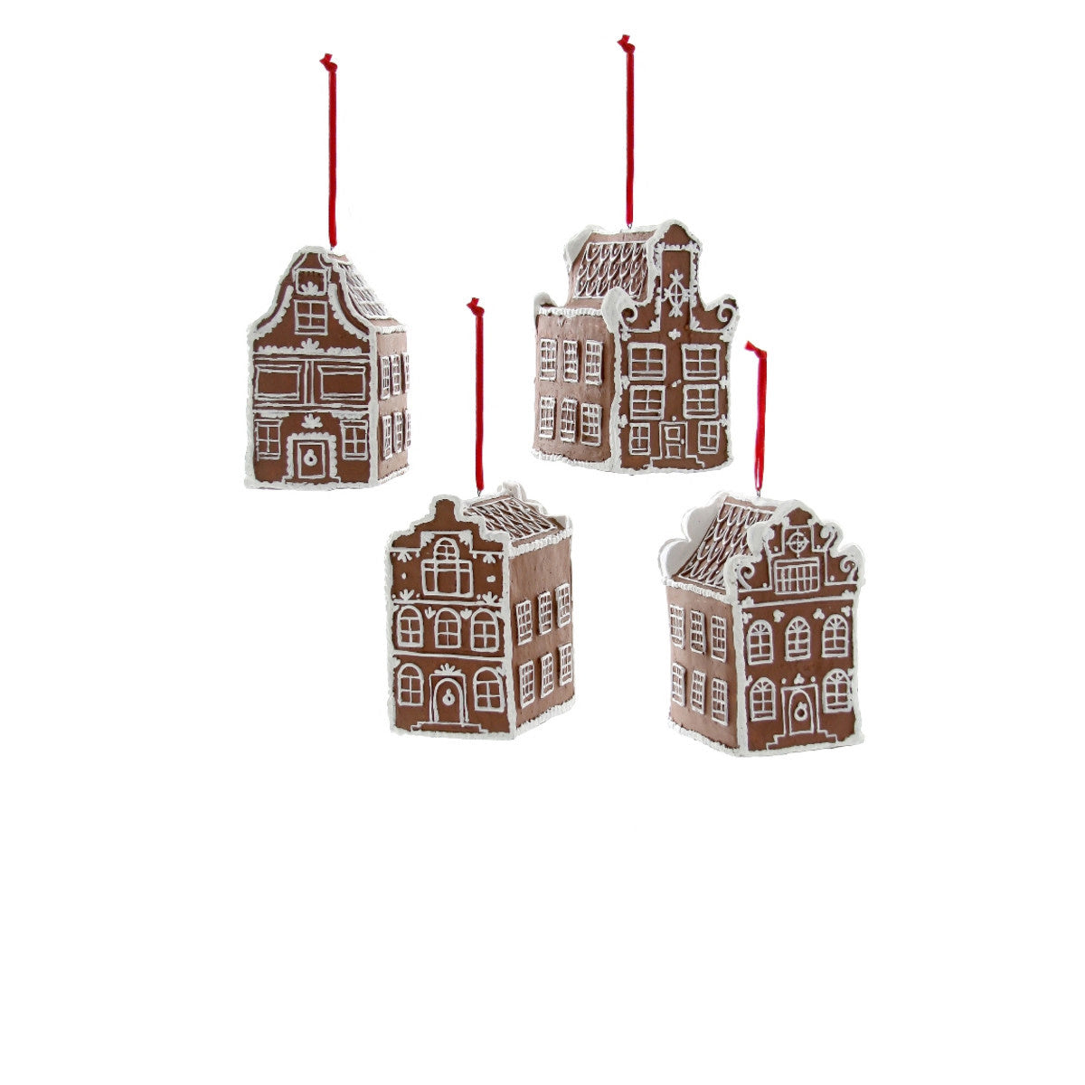 DUTCH GINGERBREAD HOUSE ORNAMENT - 4 ASST'D