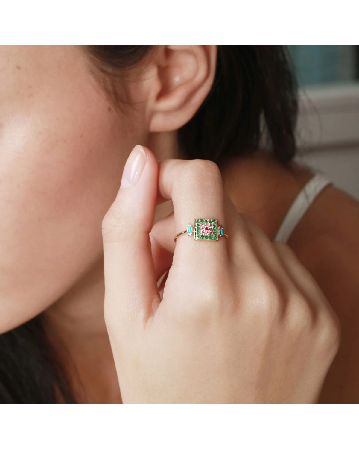 Sasha Bullseye Ring - Turquoise