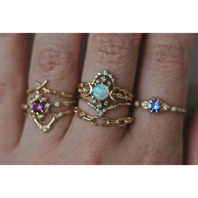 Opal Wandering Star Ring
