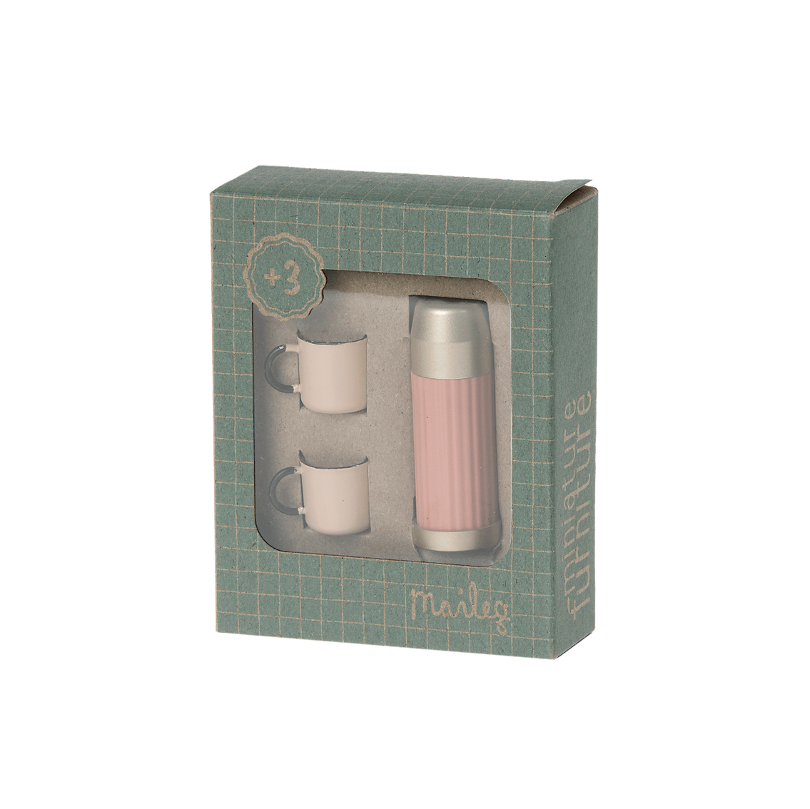 Miniature Thermos and Cups - Soft Coral