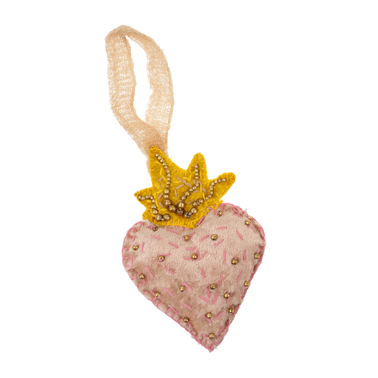 Pink Sacred Heart Ornament