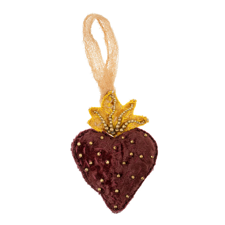 Burgundy Sacred Heart Ornament