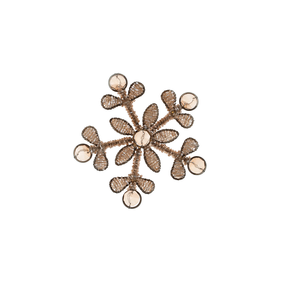 Rose Glass Snowflake Ornament - Simple