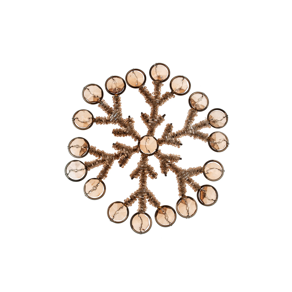 Rose Glass Snowflake Ornament - Complex