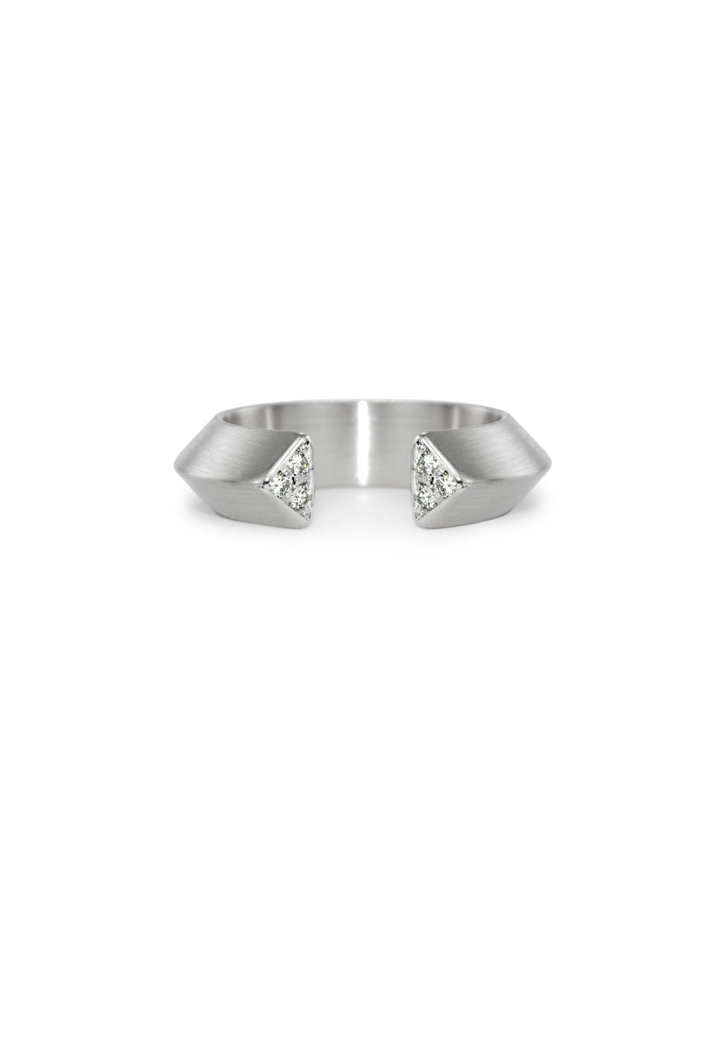 Slice Silver Large Triangle Diamond Ring