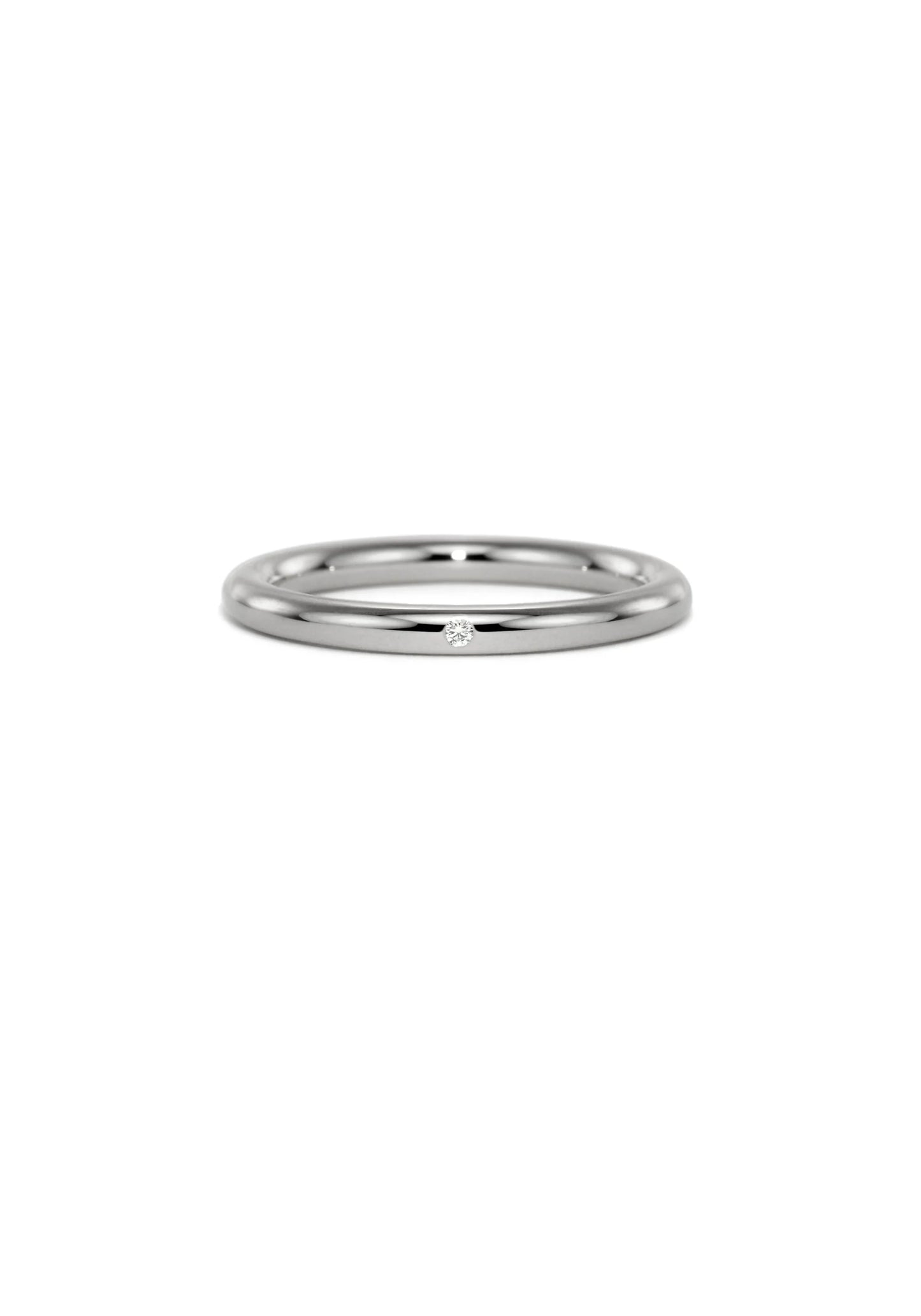 Slice Polished Round Diamond Band