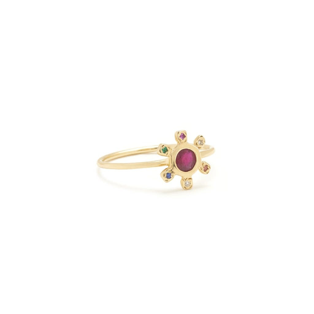 Pinwheel Ring - Garnet