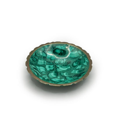 Antique Bronze Edge Malachite Bowl