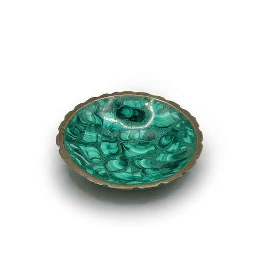 Antique Bronze Edge Malachite Bowl