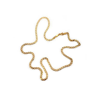 Vintage 9ct Yellow Gold Curb Chain - 16"L