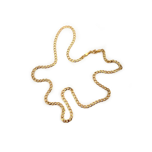 Vintage 9ct Yellow Gold Curb Chain - 16"L