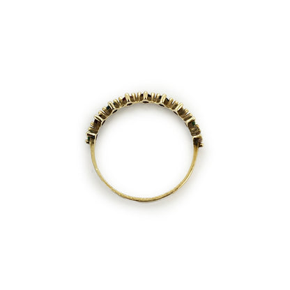 Vintage Rainbow Zirconia + 9ct Yellow Gold Ring - Sz. 8