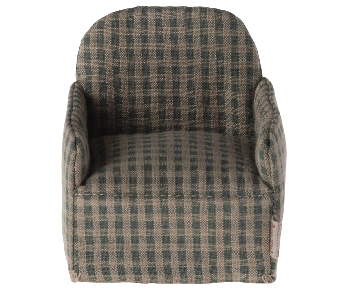 Mouse Chair - Thin Green Checker