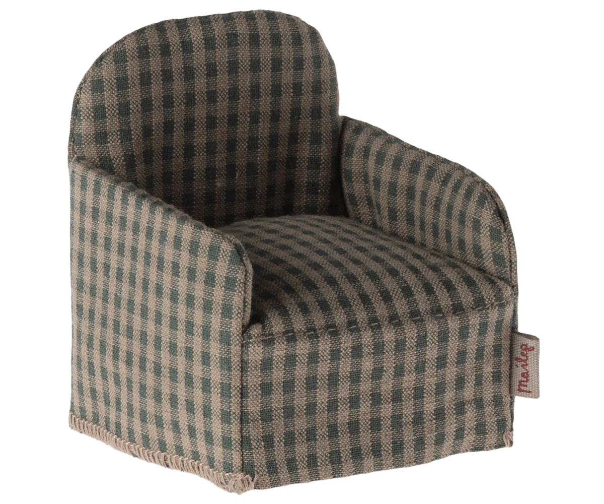 Mouse Chair - Thin Green Checker