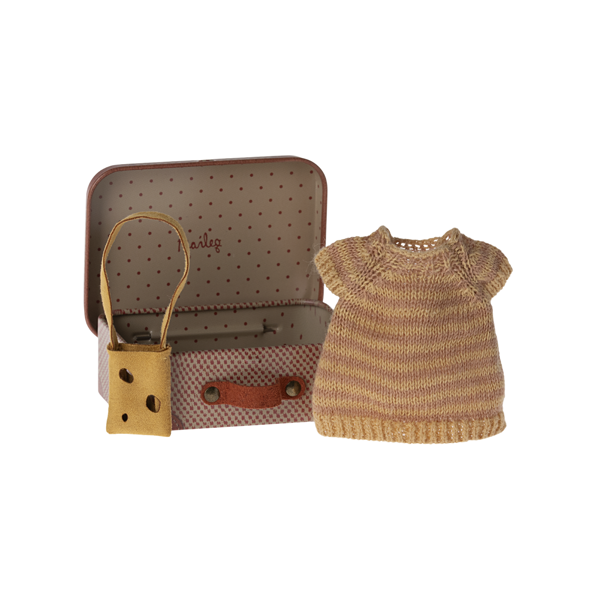 Knitted Dress and Bag in Suitcase - Big Sister Mouse