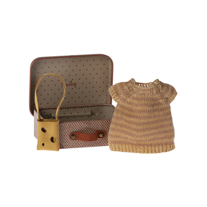 Knitted Dress and Bag in Suitcase - Big Sister Mouse
