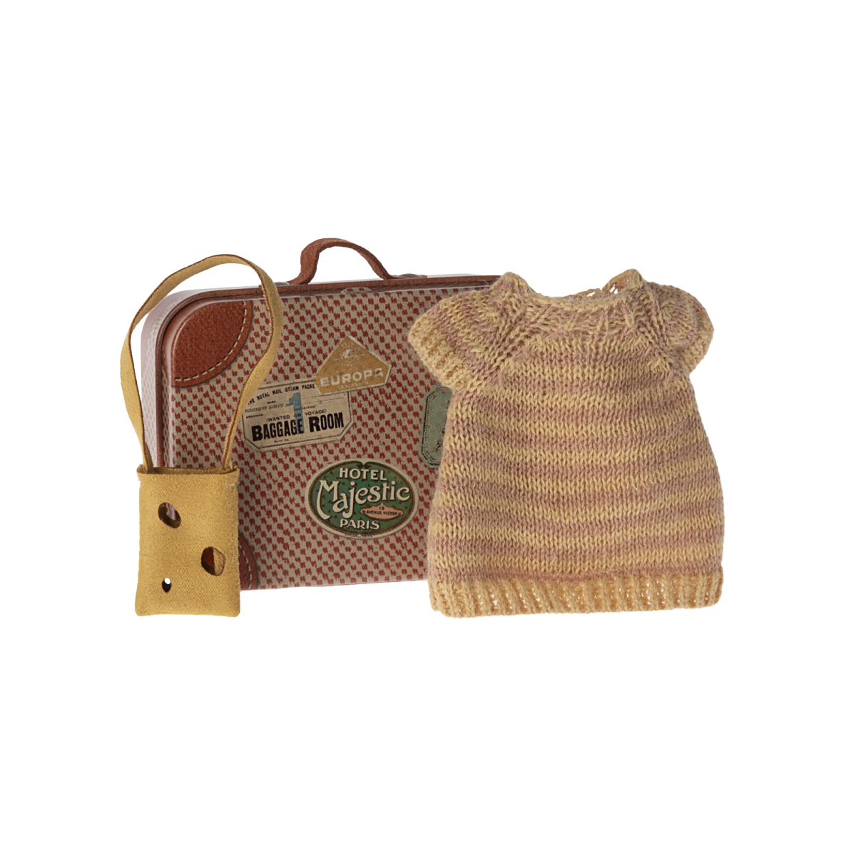 Knitted Dress and Bag in Suitcase - Big Sister Mouse