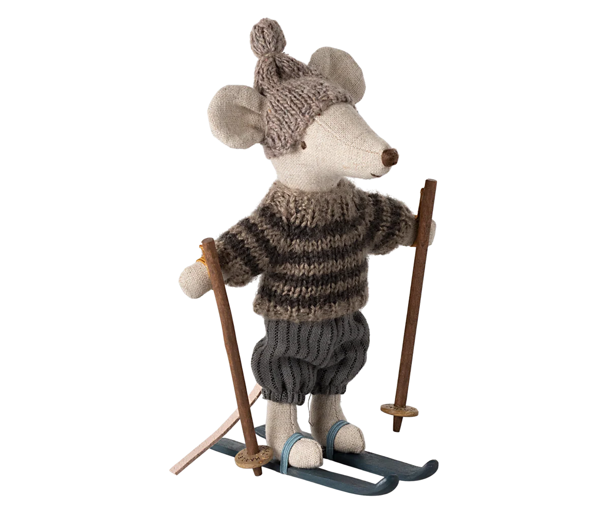Big Brother Winter Mouse with Ski Set - Grey