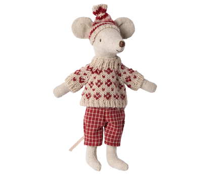 Winter Mum Mouse with Ski Set - Red