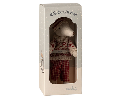 Winter Mum Mouse with Ski Set - Red
