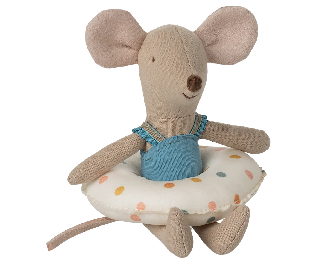 Beach Little Sister Mouse with Float - Multi Dot