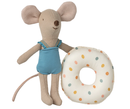 Beach Little Sister Mouse with Float - Multi Dot