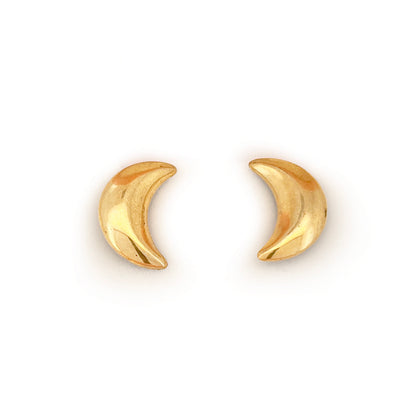 Vintage 9ct Yellow Gold Bubble Crescent Earrings