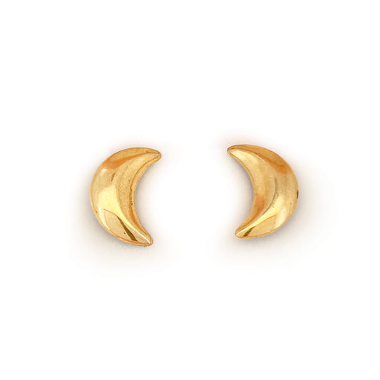 Vintage 9ct Yellow Gold Bubble Crescent Earrings