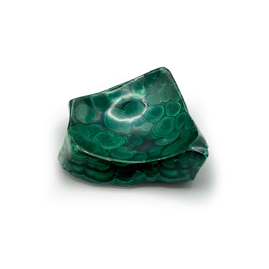 Antique Organic Malachite Bowl