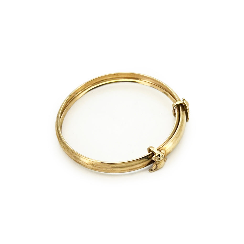 Vintage 9ct Yellow Gold Teddy Bear Baby Bracelet