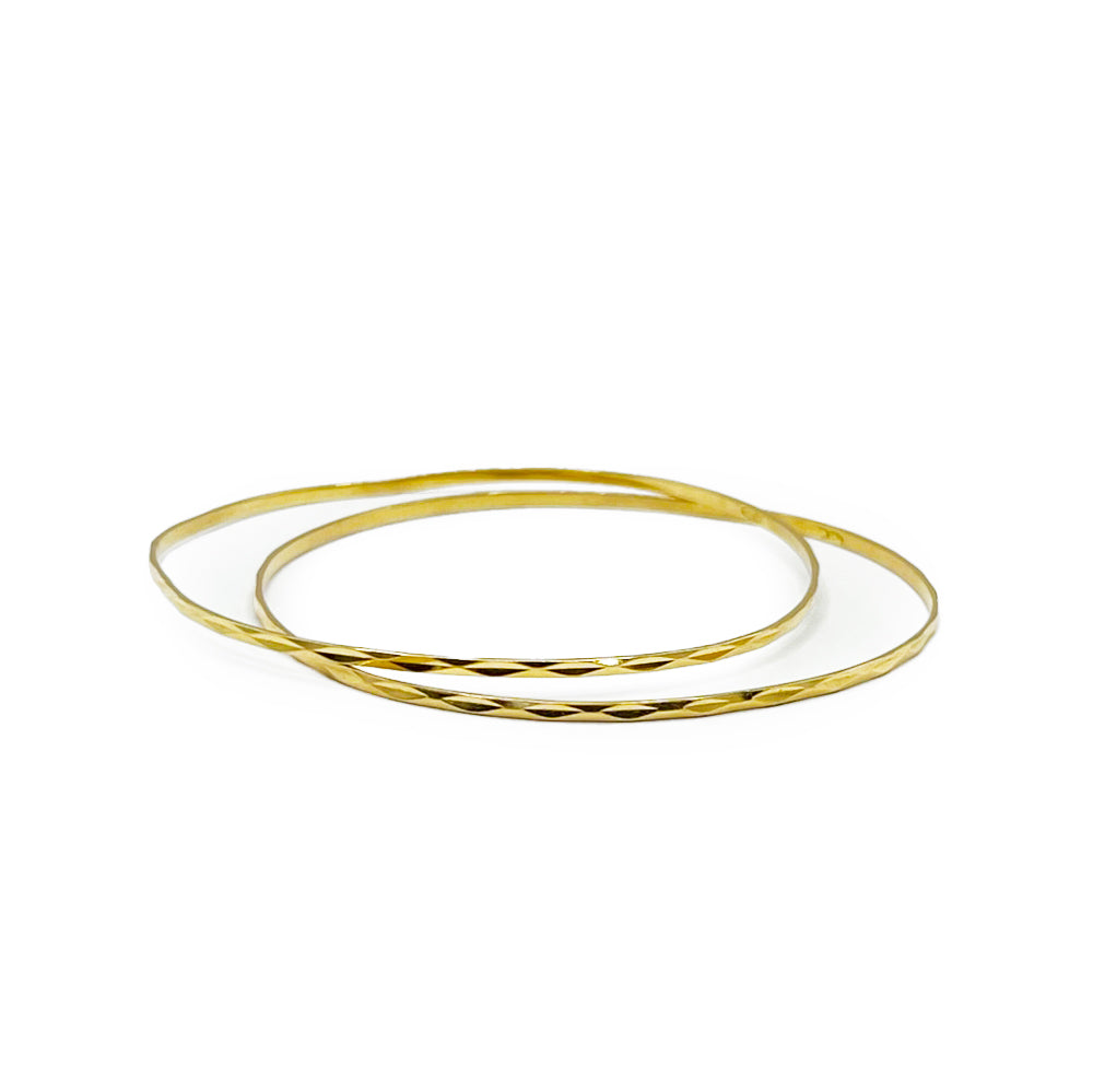 Estate 18k Yellow Gold Bangle - 8.75"