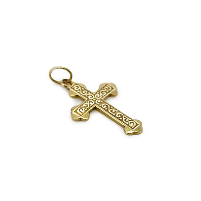 Vintage 9ct Yellow Gold Mini Celtic Cross Charm