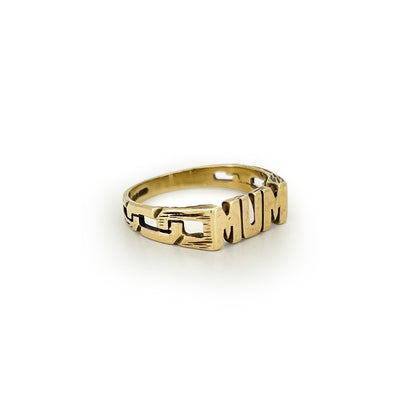 Vintage 9ct Yellow Gold MUM Ring - Sz. 6.75