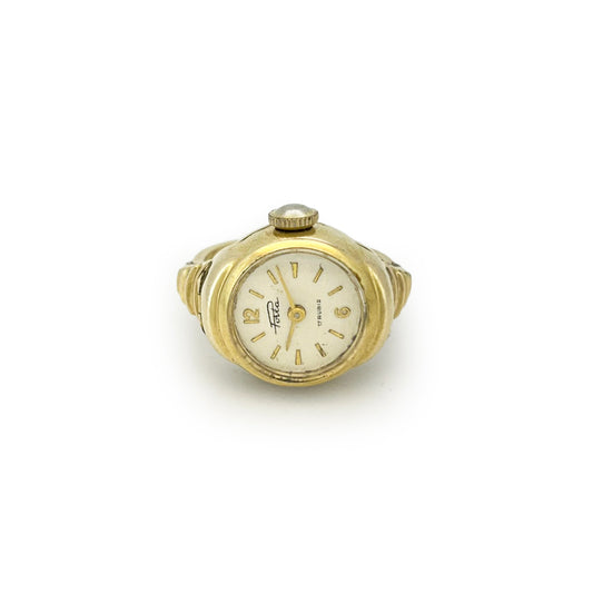 Vintage Porta Gold Plated Ring Watch - Sz. 6