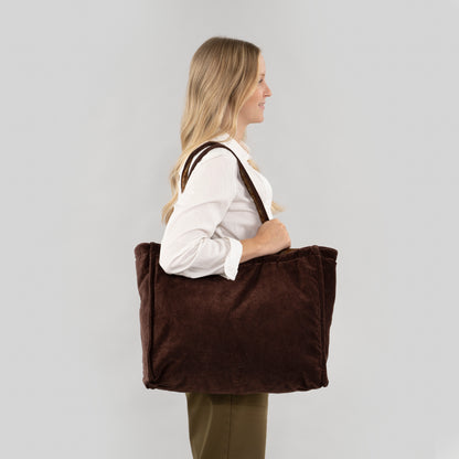 Block Print Velvet Reversible Tote - Sangria