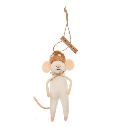 Mushroom Cap Mouse Ornament