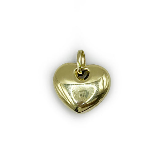 Estate Puffy Heart 10K Yellow Gold Charm