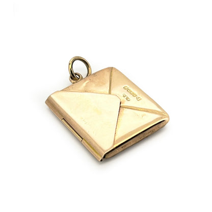 Antique Edwardian 9ct Yellow Gold Letter Envelope Charm