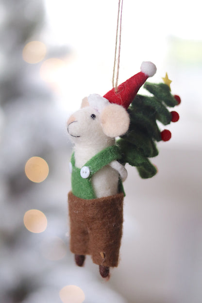 Tree Toting Tom Mouse Ornament