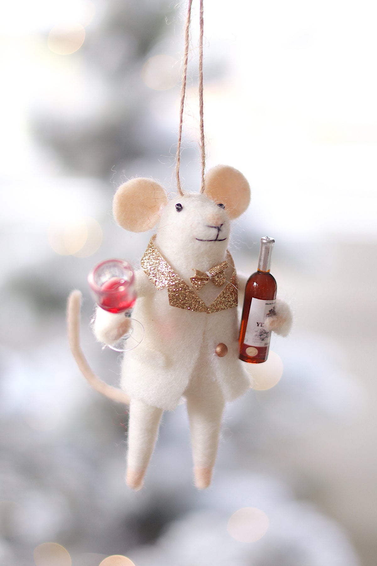 Cheers-to-You Chuck Mouse Ornament