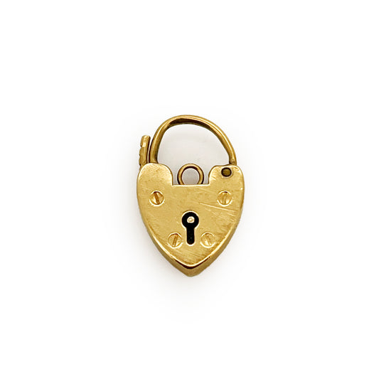 Vintage Small 9ct Yellow Gold Heart Lock Charm