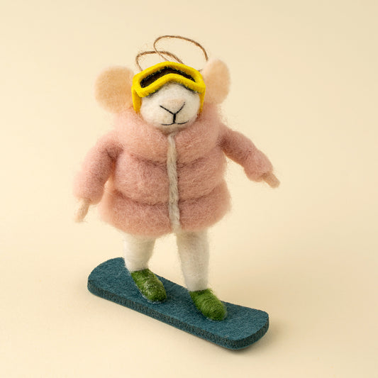 Snowboard Sadie Mouse Ornament