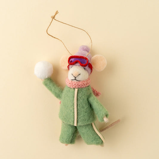 Snowball Sarah Mouse Ornament
