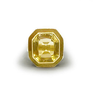 Vintage Citrine + 18ct Yellow Gold Ring - Sz. 6