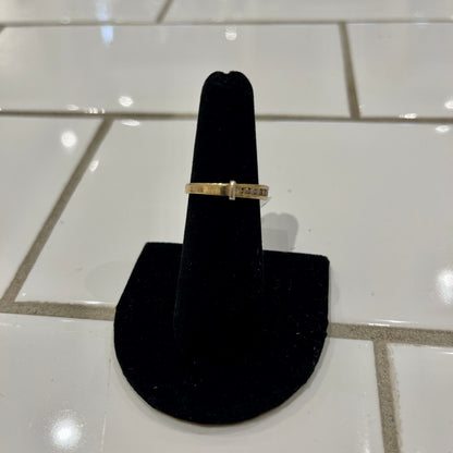 Estate Diamond + 10k Yellow Gold Half Eternity Ring - Sz. 6.25