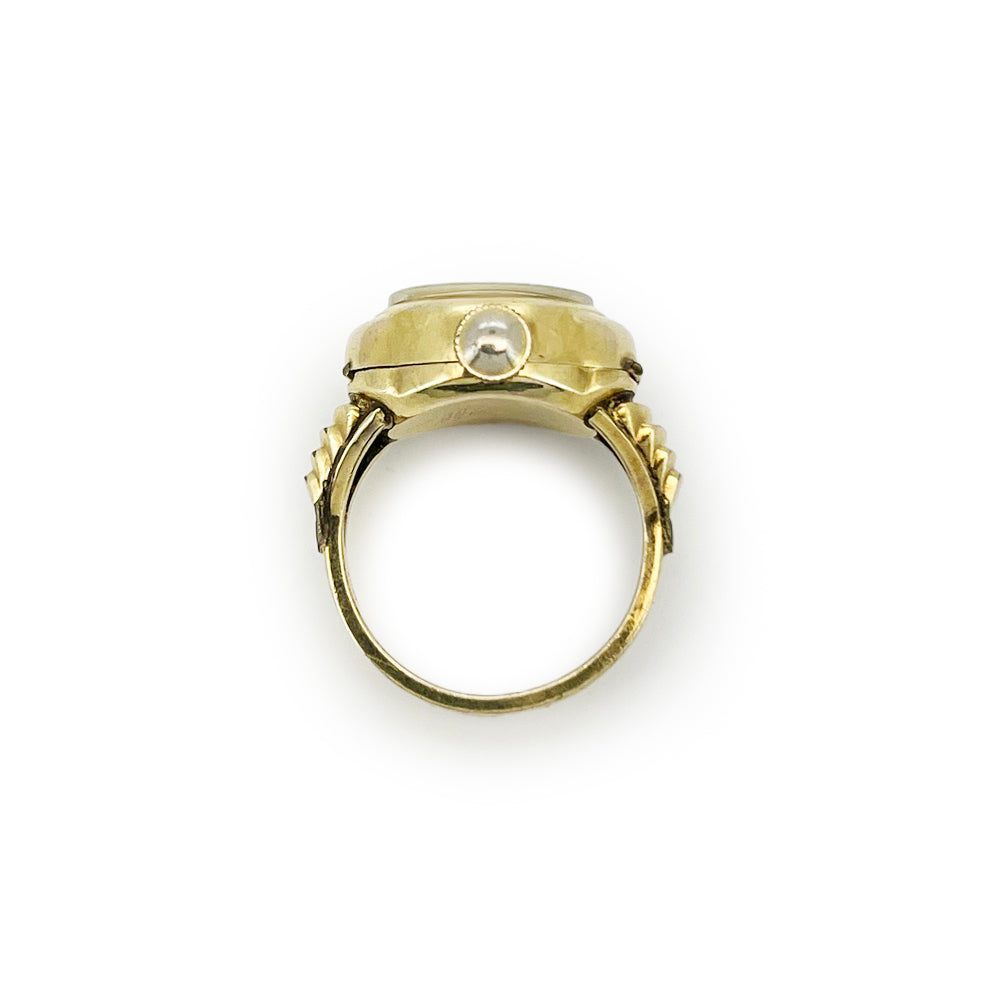 Vintage Porta Gold Plated Ring Watch - Sz. 6